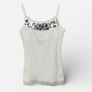 Justice Sequined White Cami Size 8